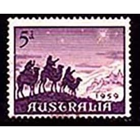 Australia 1959 Christmas 5d Used Stamp.