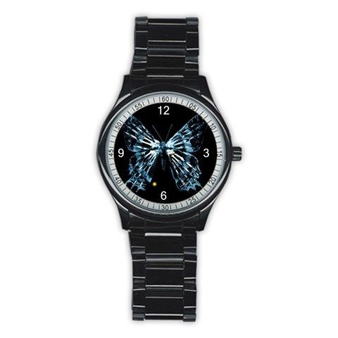 Fringe Butterfly Glyph Black Round Watch [38750849]