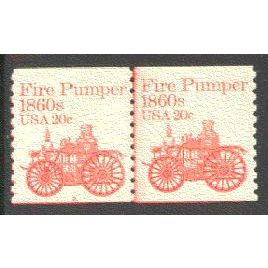 1908 20c Fire Pumper Fine MNH Dry Gum CNP Left 2 V0143