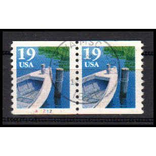 Used 2529 19c Fishing Boat Fine CNP Left A1212 PA1279