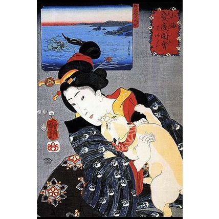 Cat & Noble Woman 20 x 30 Poster