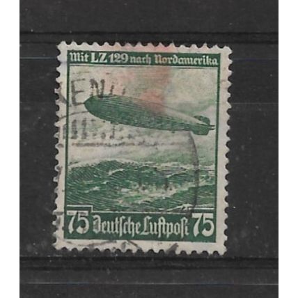Germany.TheThirdReich.SG604 75pf Airship LZ-129 "Hindenburg" (Green).F/U.Nov21