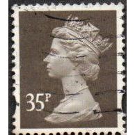1993-2011 Machin 35p Sepia. Two Bands (Photo - De La Rue) Fine Used