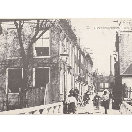 Vierwindenwarsstraat in 1895 Holland Reproduction Old View Postcard
