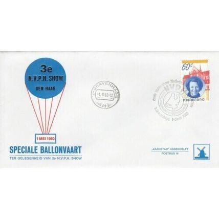 Netherlands 1980 Special Balloon Flight NVPH Show Cover Unaddressed VGC
