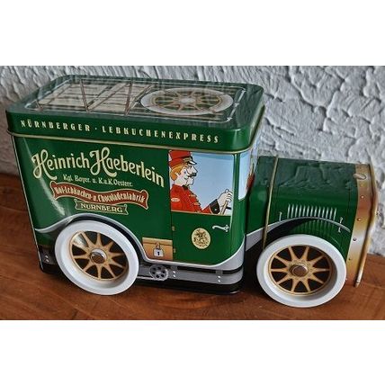 Heinrich Haeberlein Musical Delivery Truck Biscuit Tin, Empty
