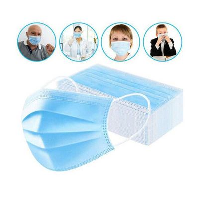 2 Boxes of Face Mask Mouth & Nose Protector Disposable Masks Blue Free Shippi...