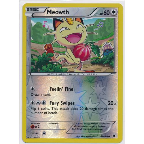Pokemon Roaring Skies #67/108 Meowth Rev Holo
