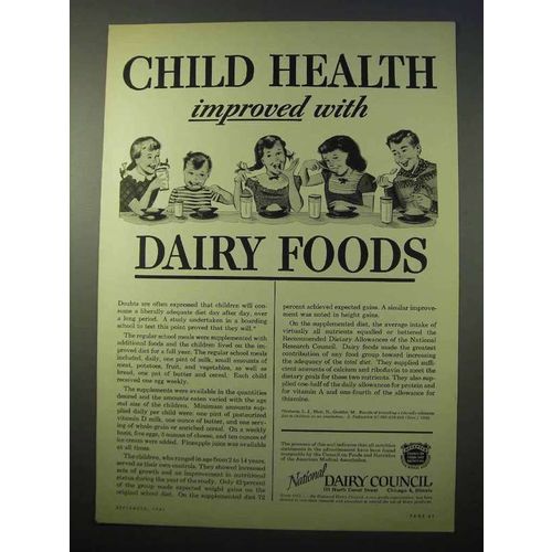 1951 National Dairy Council Ad - Child Health Improved