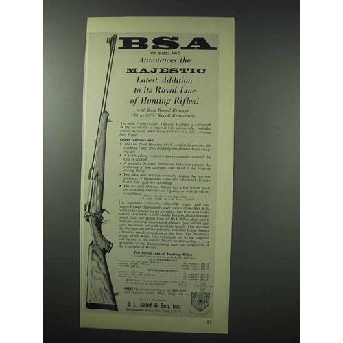 1959 BSA Majestic Rifle Ad - Royal Line of Hunting