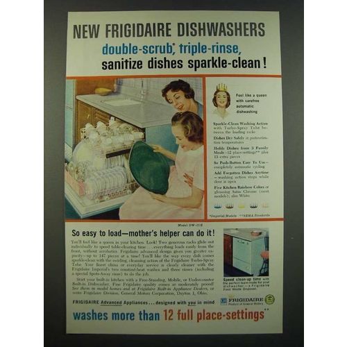 1959 Frigidaire Model DW-IUZ Dishwasher Ad - Double-Scrub