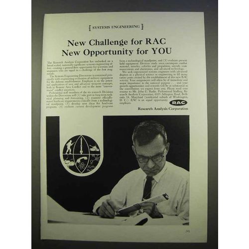1963 Research Analysis Corporation Ad - Opportunity