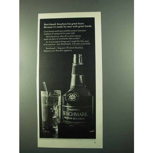 1969 Seagram's Benchmark Bourbon Ad - Great Heart