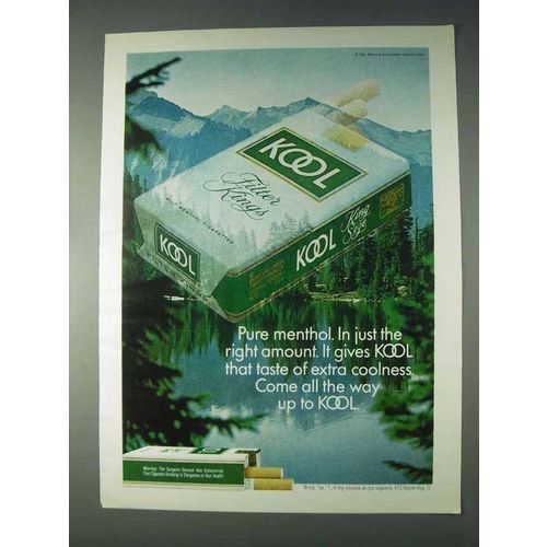 1972 Kool Cigarettes Ad - Pure Menthol