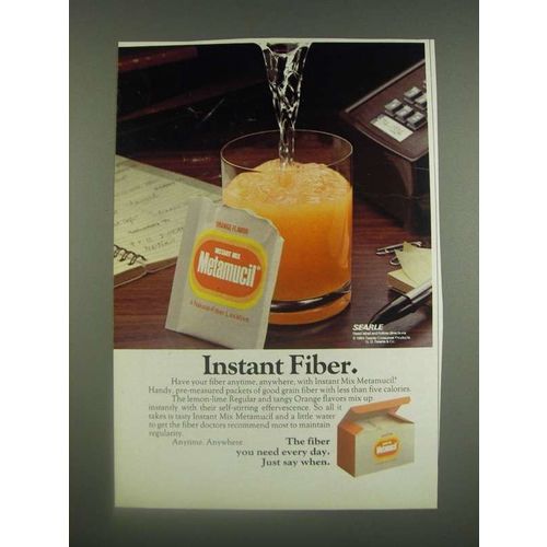1985 Metamucil Laxative Ad - Instant Fiber