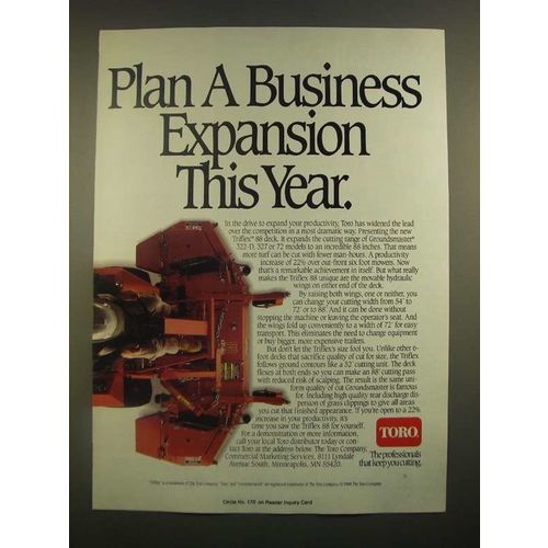 1988 Toro Triflex 88 Deck on Groundsmaster Mower Ad