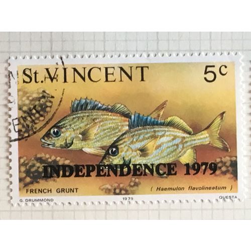 St Vincent 1979 Independence Marine Life 5c French Grunt Used SG 426 Sc574 stamp