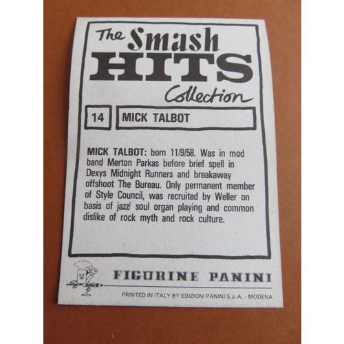 Smash Hits 1984 Panini Sticker No 14 Mick Talbot