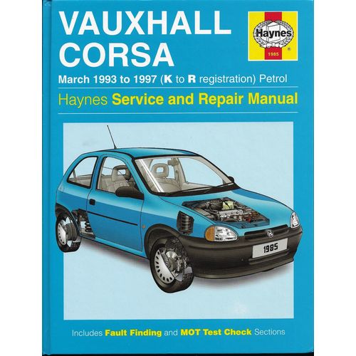 Haynes Manual Vauxhall Corsa March 1993 to 1997 (K to R registration) Petrol