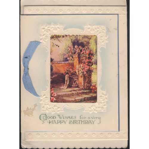 Vintage Birthday Card - "Good Wishes For A Very Happy Birthday."