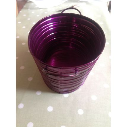 48 PURPLE METAL TIN FLOWER TUB POT PLANTER CONTAINER / WEDDING FAVOURS / SWEETS