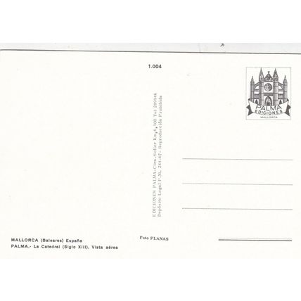 Palma de Mallorca Catedral Spain Postcard unused VGC