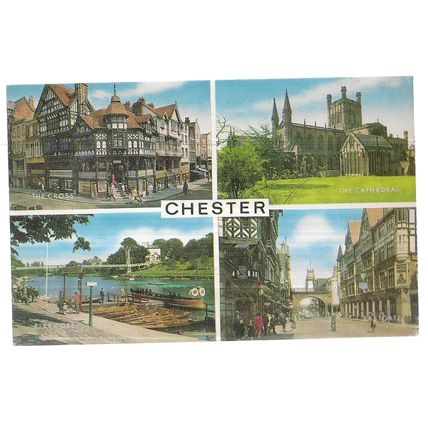 multiview, CHESTER CHESHIRE unused vintage postcard by J. Salmon =