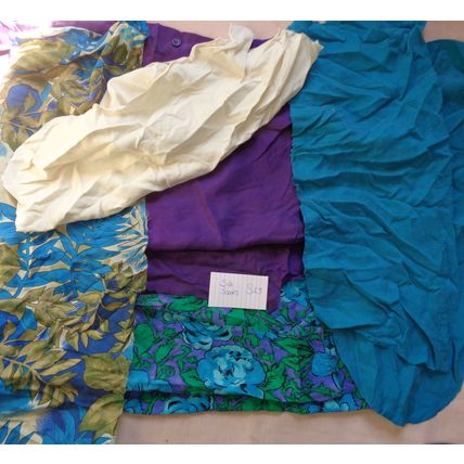 S23 100% Silk Scrap Fabric Lot Material Reclaimed clothing over 3 oz Crafting