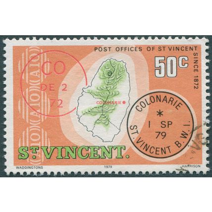 St Vincent 1979 50c Colonarie Post Office SG 595 used
