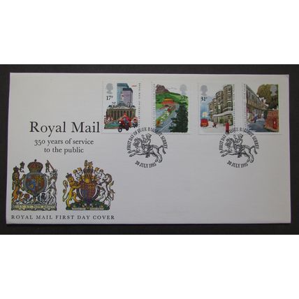 ROYAL MAIL - 350 YEARS OF ROYAL MAIL PUBLIC POSTAL SERVICE FIRST DAY COVER 1985