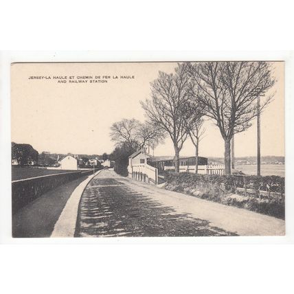 La Haule and Railway Station Jersey Postcard Channel Islands FF