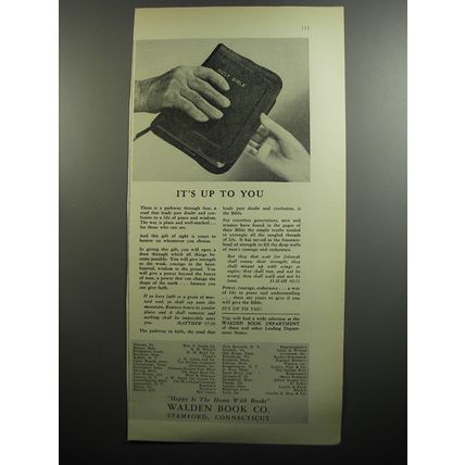 1951 Walden Book Co. Bible Advertisement - It's up to you