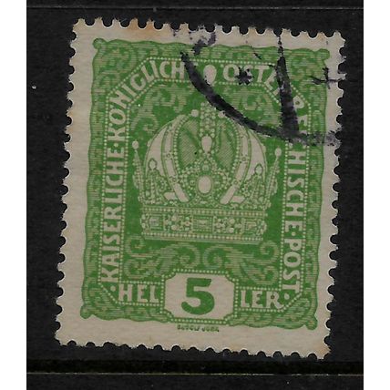 AUSTRIA 1916 IMPERIAL AUSTRIAN CROWN 5H GREEN SG 248 FINE USED