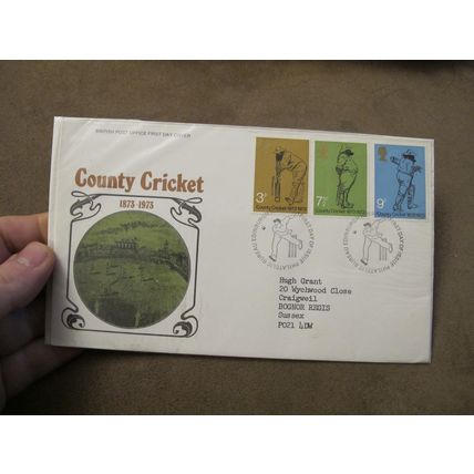 1973 GB FDC Cover - Centenary of English County Cricket - Bowler frank
