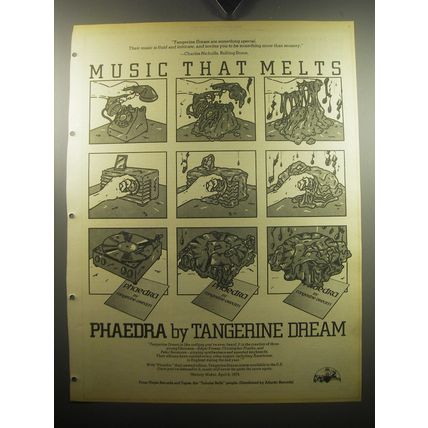 1974 Tangerine Dream Phaedra Album Ad - Music that melts