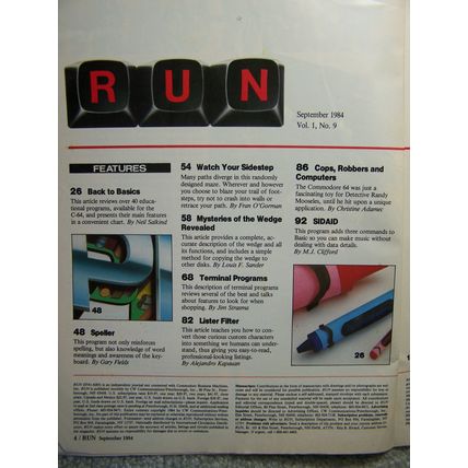 RUN Magazine for Commodore Computers - September 1984