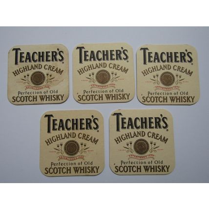 Teacher's Highland Cream Scotch Whisky Beer Mats Set-5 (spirits)