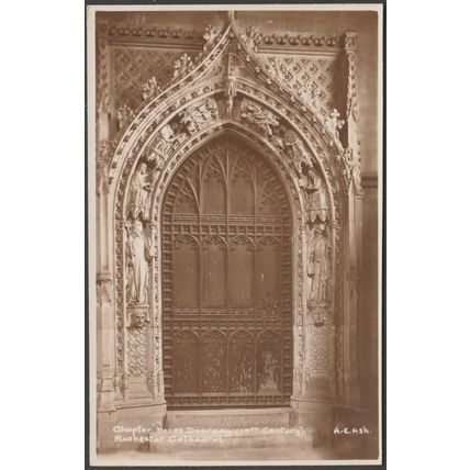 Chapter House Doorway, Rochester Cathedral, Kent, c.1930 - Ash RP Postcard