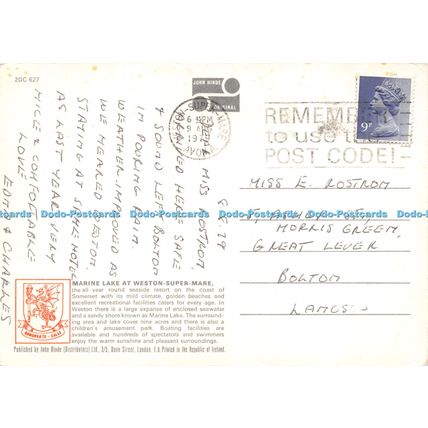 D025504 Marine Lake. Weston Super Mare. Somerset. E. Nagele. Hinde. 1979