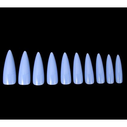 Long Stiletto False Nails Blue Full Cover Almond Press Set Fake 20 50 100 party