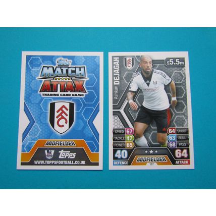 117. Ashkan Dejagah - Fulham - Match Attax 2013/14 Football Card EF1