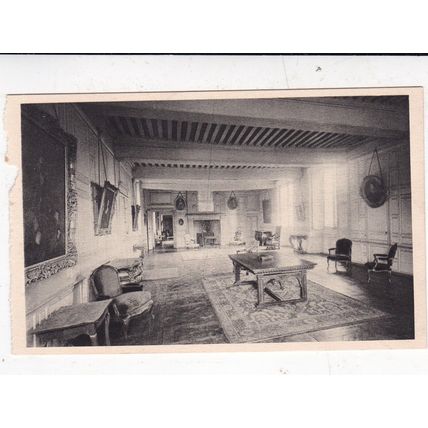 Chateau Carrouges Grand Salon France Postcard unused Edge damage