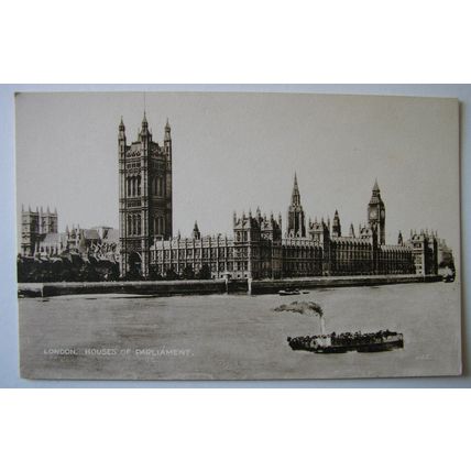 vintage postcard Houses of Parliament London