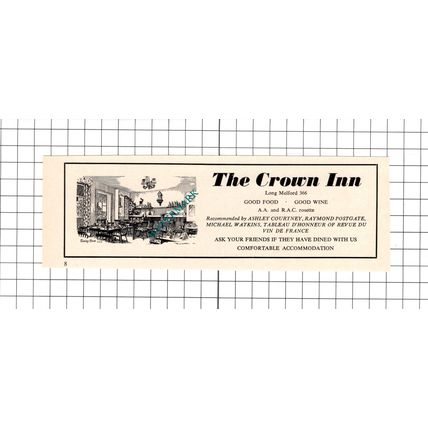 The Crown Inn Long Melford Essex Advert - 1972 Clipping