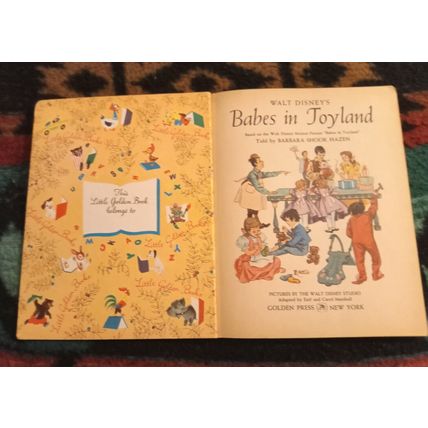 Old Vintage Little Golden Book Walt Disney Babes In Toyland (A) Edition 1961