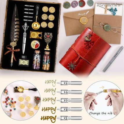 Feather Pen Pheasant Quill Pen and Ink Set,Caligraphy Kits for Beginners, Feathe