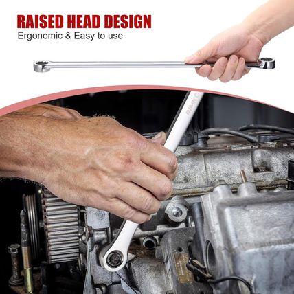 6-Piece Extra Long Double Box End Wrench Set Chrome Vanadium Steel Aviation Wren