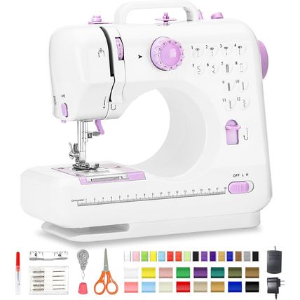 Sewing Machine for Beginners, Mini Sewing Machine with 12 Built-In Stitches, Kid