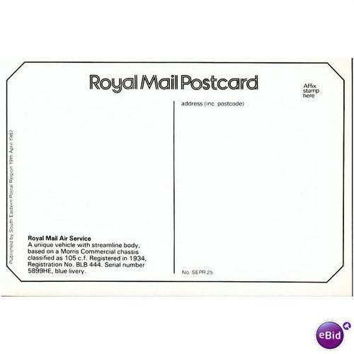 GB Postcard 1982 - Royal Mail Air Service