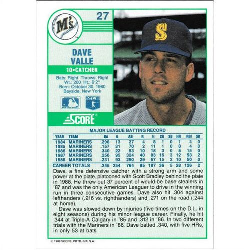 1989 Score - #27 - Dave Valle